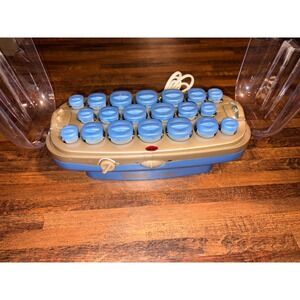 Conair Ion Shine Instant Heat Hair Setter 20 Ceramic Rollers Blue Gold‎ Tested